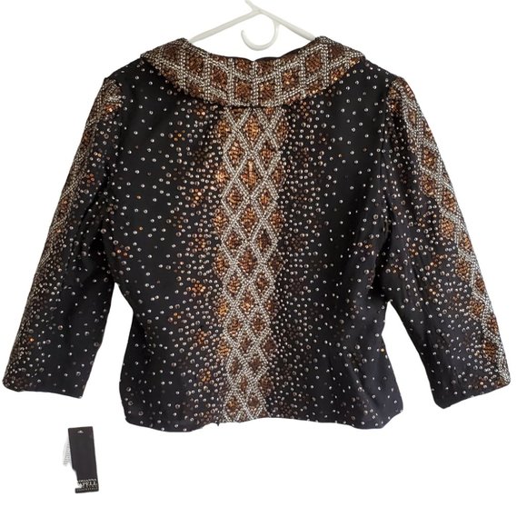 Adrianna Papell Jacket Women's S Silk Sequin Party Wedding Formal Vintage NWT - Picture 5 of 9